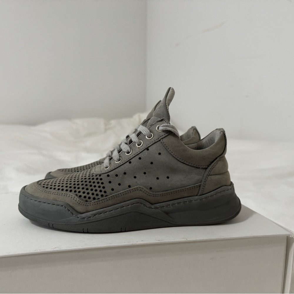 Filling Pieces Perforated Gray Sneakers — Size US 5